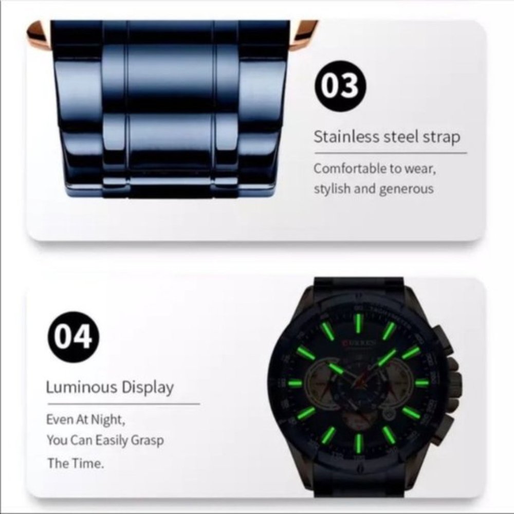 Men’s Quartz Stainless Steel Watch - Picture 4 of 8